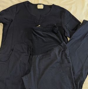 Buttersoft Navy Maternity Scrub Set